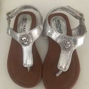 Michael Kors toddler silver sandals